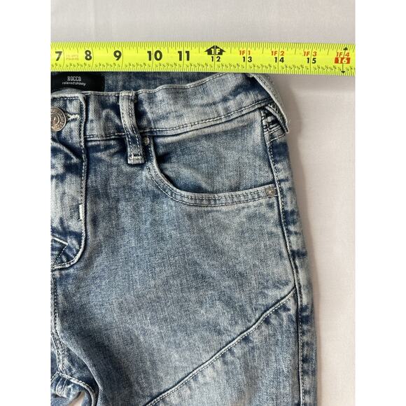 True Religion Jeans Mens 28x33 Blue Rocco Relaxed Skinny Acid Wash white tag - Picture 6 of 8